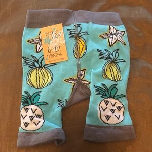 Pineapple Print Baby Shorts - Teal and Gray
